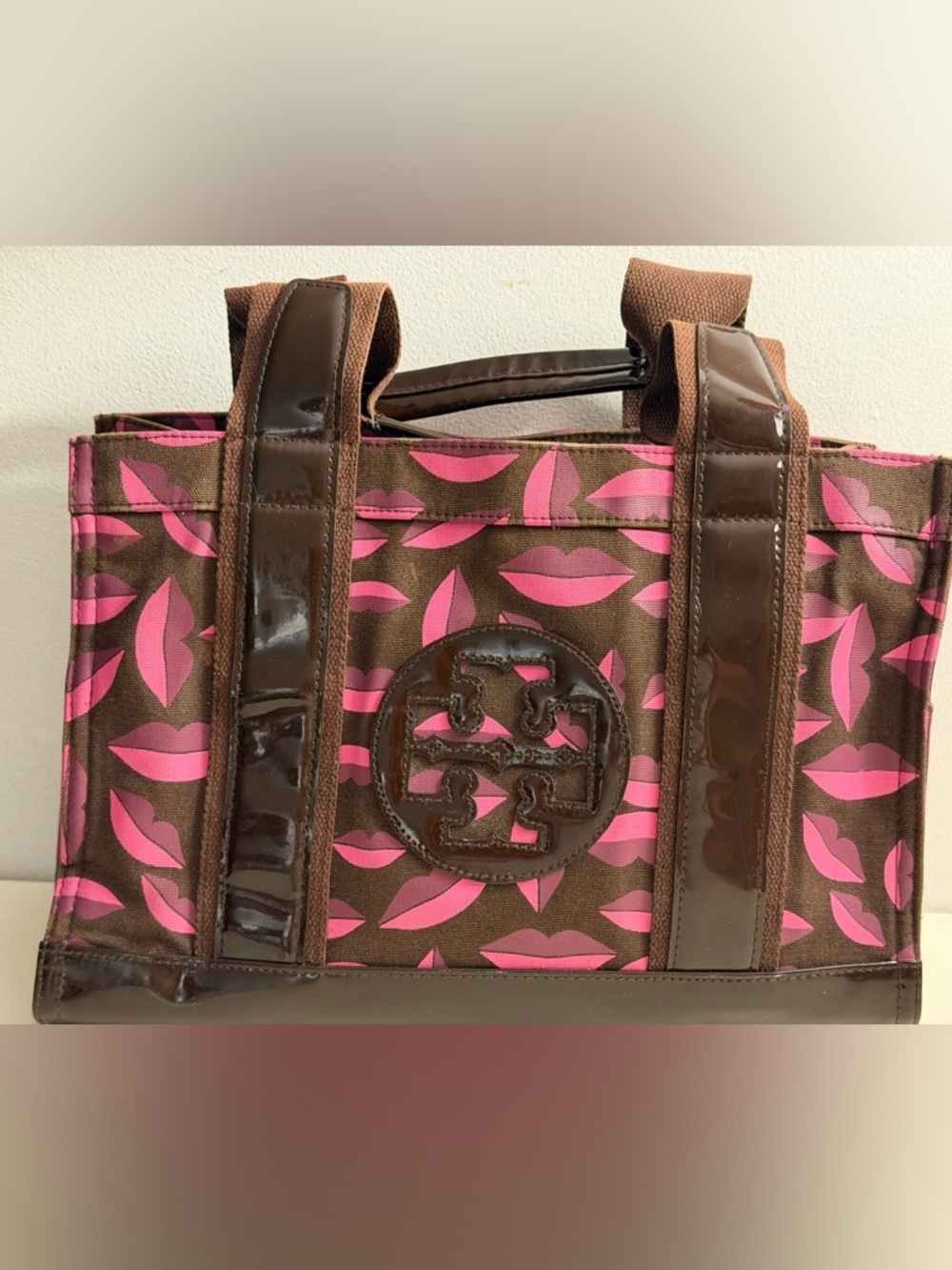 Tory Burch Ella Tote Limited Edition canvas and patent leather.